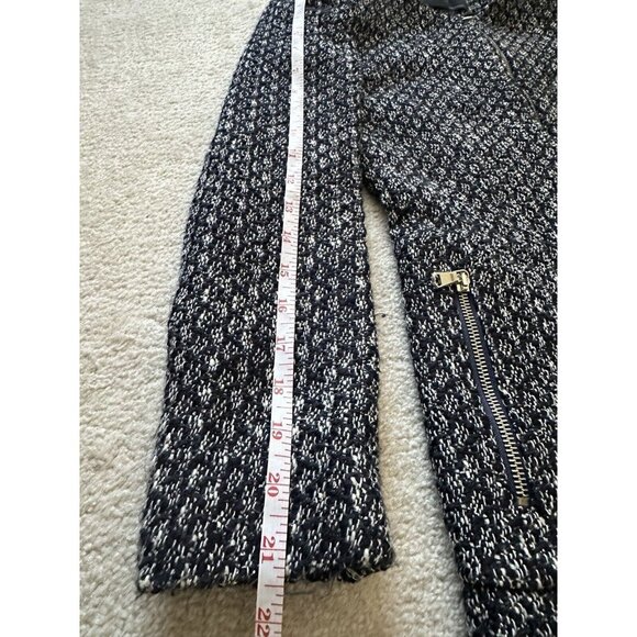 ZARA Tweed Jacket Blazer Full Zip Lined Womens Size Small Black White Office‎ - Picture 13 of 13